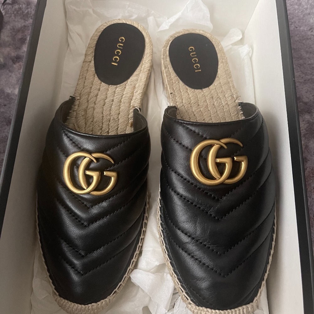 Gucci nappa matelasse GG marmont espadrilles size 38